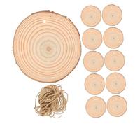 Healifty 25PCS Rustic Wood Coasters Slices with Jute Rope Unfinished Thick Wooden Discs for DIY Crafts Preschool Classroom Decor Farmhouse Wedding and Christmas Decorations