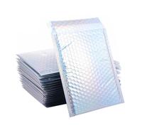 Healifty 25pcs Shockproof Bubble Mailers with Aluminum Laminated Holographic Film, 18x23+4cm Express Pouch Bags for Parcel Shipping and Packaging