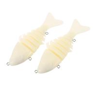 Healifty 2pcs 10cm 7-joint Beige Artificial Fishing Baits Blank Hard Lure Bodies Swim Baits for Sea and Freshwater Fishing