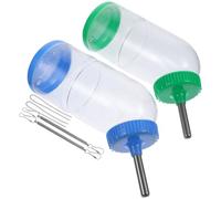 Healifty 2pcs 300ml Roll-on Pet Bottle for Rabbits and Guinea Pigs, Leakproof Drinking Fountain Feeder Ball Bearing, Large Capacity Feeder for Small Animals in Home and Travel Use Random