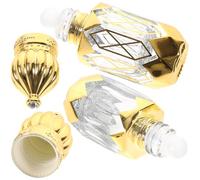 Healifty 2pcs 6ml Glass Perfume Roller Bottles with Crown Ball, Refillable Small Travel Perfume Bottles for Essential Oils and Fragrance Dispenser