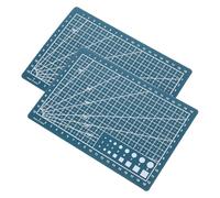 Healifty 2Pcs A5 Dual-Sided Self-Healing Cutting Mat Boards, Precision Craft Sewing Patchwork Hobby Mats for Fabric Quilting and Small DIY Projects