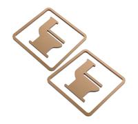 Healifty 2pcs Acrylic Restroom Door Signs with Self-adhesive Backing, Unisex Toilet Indicators in Antique Bronze, Commercial and Public Bathroom Sign for Workplace Hallway and Guest