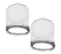 Healifty 2pcs Adhesive Elevator Switch Cover - Button Safety Protector Transparent Round Plastic Guard For Public Elevators Washing Machine Dishwasher Computer Office Home