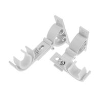 Healifty 2pcs Adjustable Curtain Rod Wall Bracket Heavy Duty Aluminium Alloy Single Rod Flange Stable No Drill Mounting Hardware for Window Drapery Poles Home Decor
