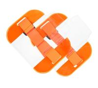 Healifty 2pcs Adjustable Elastic Armband Id Badge Holders with License Clip, Orange Worker Security Badge Holders for Office and Outdoor Use