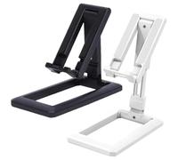 Healifty 2pcs Adjustable Foldable Desktop Phone Stand Portable Smartphone Holder for Home and Office, Black and White Compact Cellphone Bracket for Bedside Use