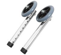 Healifty 2pcs Aluminum Alloy Walker Front Wheels 8-Level Adjustable Height Walker Caster Replacement Gray Sturdy Small Wheel Set