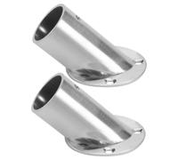 Healifty 2pcs Angled Clothes Rail Closet Rod Brackets Flange Holders for Corner Wardrobe Bathroom Pole Socket