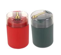 Healifty 2pcs Automatic Pressing Toothpick Dispenser Box Portable Toothpick Holders in Red and Dark Green Modern Storage Case for Home and Restaurant Use
