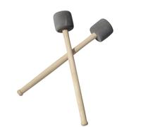 Healifty 2pcs Bass Drum Mallet Sticks with Wood Handles, Foam Head Percussion Drumsticks for Hand Drum and Marching Band Use