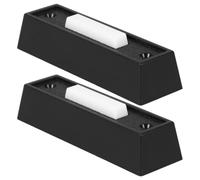 Healifty 2pcs Black LED Lighted Doorbell Button Wired Replacement Weatherproof Wall Mounted Push Button for Home Office Garage Plastic Easy Installation Visible in Darkness