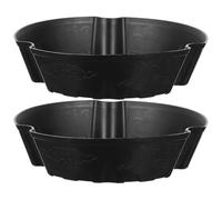 Healifty 2pcs Black Plastic Flower Pots with Drainage Tray, 3-legged Garden Planters for Succulents and Outdoor Plants, Sturdy Plastic Plant Containers for Patio and Nursery Use