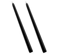 Healifty 2pcs Black Tapered Paraffin Candle Unscented with Cotton Wick 10 Inch Dinner Table Candle for Party or Holiday Decoration 8 Hours Long Burning Time Fine Workmanship