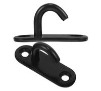 Healifty 2pcs Black U-Shaped Screw-in Hanging Plant Hooks for Ceiling and Wall, M6 Open Loop Hooks for Indoor Plant Hangers, Sandbag, Swing Rope, Multi-use Practical Mounting Hardware