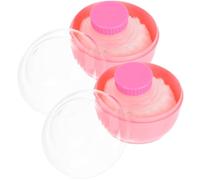 Healifty 2Pcs Body Powder Puff Containers Powder Box, Refillable Puff Holder, PP Plush Travel Case for Child
