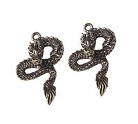 Healifty 2pcs Brass Dragon Hanging Pendant Diy Decor Chinese Dragon Keyring Luck Charm for Home
