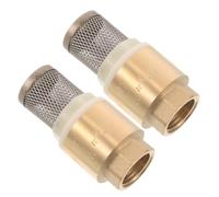 Healifty 2pcs Brass One-Way Check Valve with Internal Threaded Fitting and Mesh Screen for Water Pump and Sump Pump Backflow Prevention in Industrial Piping and Pond