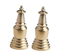 Healifty 2Pcs Brass Pagoda DIY Pendants Hollow Keychain Charms for Creative Jewelry Making and Chic Decoration for Friends and Family