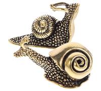 Healifty 2pcs Brass Snail Statues Decorative Ornament Retro Solid Brass Snail Figurines for Home Office Restaurant Tea Pet Display Creative Vintage Garden Desk Decor