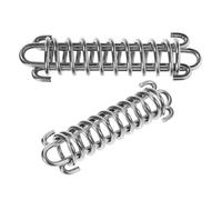 Healifty 2pcs Bungee Dog Leash 304 Stainless Steel Shock Absorber Spring Medium and Large Size Heavy Duty Walking Leash Outdoor Training Camping Canvas Rope