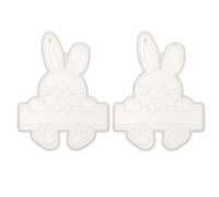 Healifty 2pcs Bunny Silicone Mould for Resin Casting with Delicate Details and Easy to Operate Features, Creative Rabbit Keyring Mold Suitable for DIY Easter Crafts