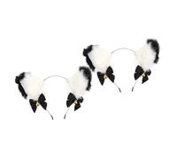 Healifty 2pcs Cat Ear Headband Black Animals Hair Hoops Bell Hair Hoops for Boys and Girls Halloween Dress up Party