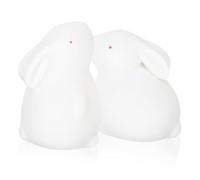 Healifty 2pcs Ceramic Bunny Figurines Small Rabbit Ornaments Cute Tabletop Decor for Office Home Coffee Shop Chinese Year Decorations