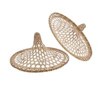 Healifty 2pcs Chic Bamboo Dance Hat Natural Woven Straw Hat for Women Performance Stage Prop