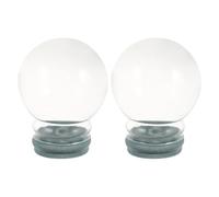 Healifty 2pcs Christmas Snow Globe: DIY Clear Glass Water Globes Keepsake Display Case For Xmas Craft Birthday Holiday Decor Making 80mm