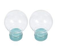 Healifty 2pcs Christmas Snow Globe: DIY Clear Glass Water Globes Keepsake Display Case For Xmas Craft Birthday Holiday Decor Making 45mm