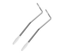 Healifty 2pcs Chrome Tremolo Arm 5.0 with White Caps Metal Threaded Electric Guitar Tremolo Bar Tips for Guitar System Accessories