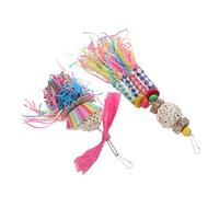 Healifty 2pcs Colorful Bird Foraging Parakeet Chewing Hanging Cage Accessories for Cockatiel Conure Macaw Canary Small Birds