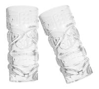 Healifty 2pcs Creative Glass Cocktail Cups Glasses for Holding Cold Drinks with Ice Cubes, Modern Stylish Beverage Tumblers for Cafes and Unique Lattes