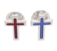 Healifty 2pcs Cross Brooch Pin Zinc Alloy with Elegant Design Assorted Color Versatile Use Easy to Attach for Eucharist and Formal Gatherings