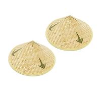 Healifty 2Pcs DIY Bamboo Hats for Hand Knitted Straw Decoration Props Diameter for Photography Crafts and Sun Protection
