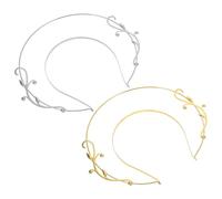 Healifty 2pcs DIY Radiant Hair Crown Set, Alloy Hairbands with Electroplated Gold and Thick Silver Finish, Stylish Headdresses for Women’s Hair Accessories and Festival Headwear