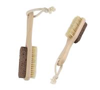 Healifty 2pcs Double-Sided Foot File with Bristle and Pumice Stone for Callus and Dead Skin Removal Pedicure Tool for Smooth Feet Portable