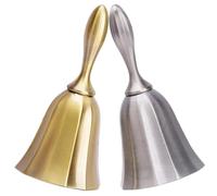 Healifty 2pcs European Style Zinc Alloy Dining Table Bell Extra Loud Multi-purpose Restaurant Call Bell for Bar Kitchen Hotel Reception Home Office School Use