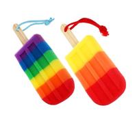 Healifty 2Pcs Exfoliating Sponge Cute Popsicle Shower Scrubber for High Density Bath Sponge with Unique Shape for Thorough Cleaning and Enhanced Bathing Experience