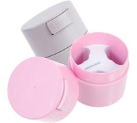 Healifty 2pcs Eyelash Extension Storage Containers with Sealed Lash Glue Jars, Pink and Grey Lash Holder Set for Eyelash Extension Adhesive Storage and Makeup Organizer