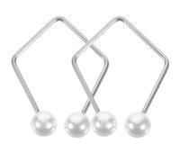 Healifty 2pcs Face Exerciser Tool for Developing Natural Dimples, Stainless Steel and Imitation Pearl Smile Trainer, Repeated Use Facial Sculptor Suitable for Ages and Genders