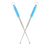 Healifty 2pcs Fishing Hook Remover Tool Stainless Steel Portable | Blue Plastic and Steel Build, Blind Barrel Design with Smooth Edges, Saltwater Use for Tackle Box Storage