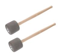 Healifty 2pcs Foamed Bass Drum Mallets with Wood Handle, Large Percussion Drumsticks for Marching Band and Music Instruments Accessory