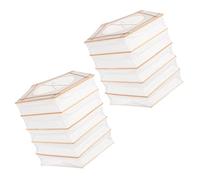 Healifty 2pcs Foldable Japanese Paper Lantern Rectangular Rice Paper Lamp Shade with Bamboo Frame Mid Autumn Lantern for Home Party Wedding Decor Soft Ambient Light Ceiling Pendant