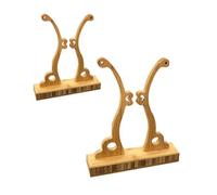Healifty 2pcs Folding Fan Display Stand Fan Show Rack Stable Bamboo Base Holder Easy to Assemble Gift for Home and Office Decor