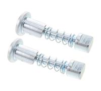 Healifty 2pcs Forklift Locating Pins for Old Model with Large Base Zinc-plated Steel Spring-loaded Locking Pins for Warehouse Fork Positioner for Hydraulic Lift Equipment