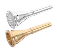 Healifty 2pcs French Horn Mouthpieces Brass Plated Silver and Gold Metal Spare Parts Precision Fit for Professional and Beginner Musicians Enhance Sound Quality and Performance