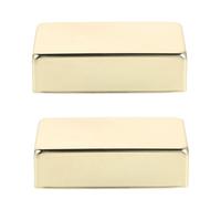 Healifty 2pcs Full Enclosure Gold Metal Humbucker Pickup Covers with Copper Shell for Electric Guitar Pickup Cover Rings Compatible with Lp Style Replacement