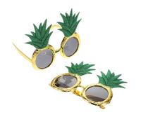 Healifty 2pcs Funny Pineapple Party Sunglasses Tropical Hawaiian Luau Costume Eyewear Bright Novelty Festival Beach Accessory for Birthday and Carnival Celebrations
